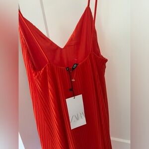 ZARA MIDI Pleated Dress -small! NWT!!